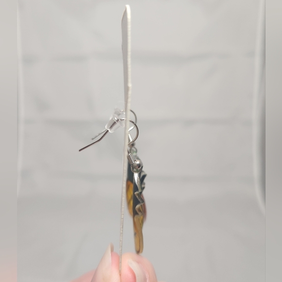 Handmade Shrinking Plastic Pineapple Dangle Earrings - Picture 3 of 5